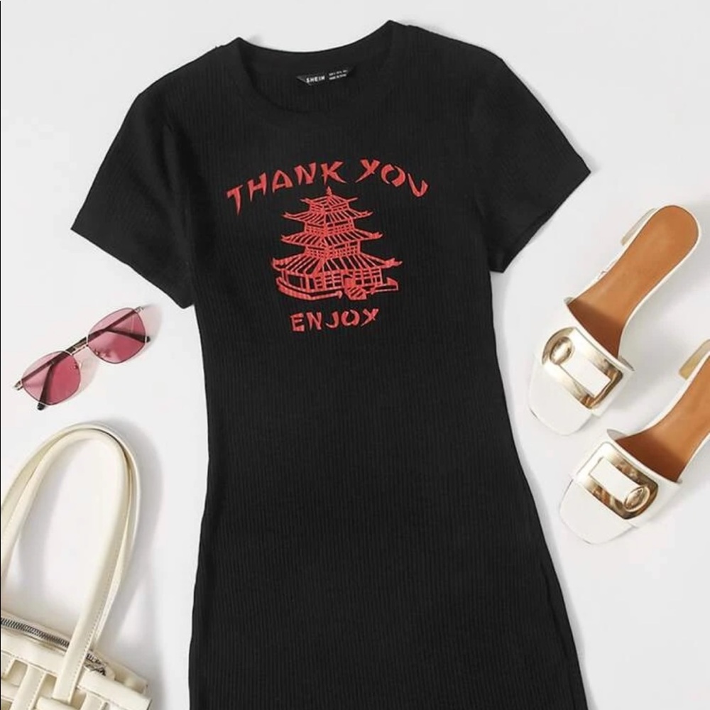 Graphic bodycon  rib - knit dress